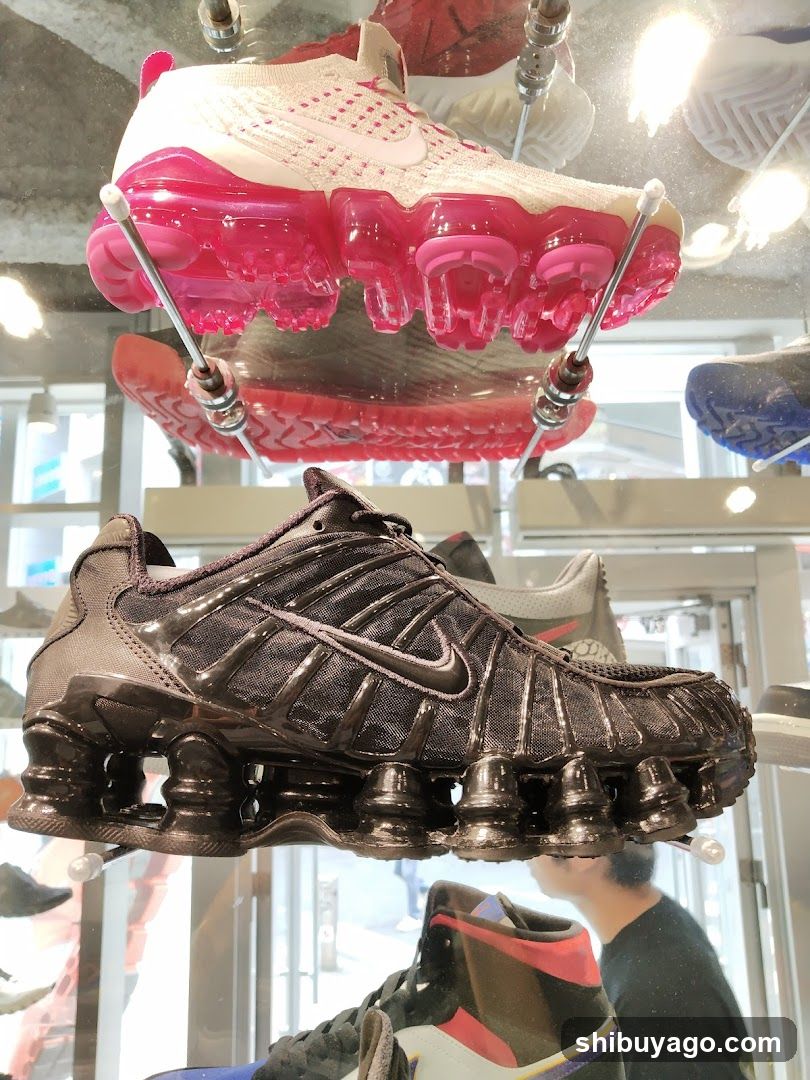 Nike Air VaporMax and Shox display