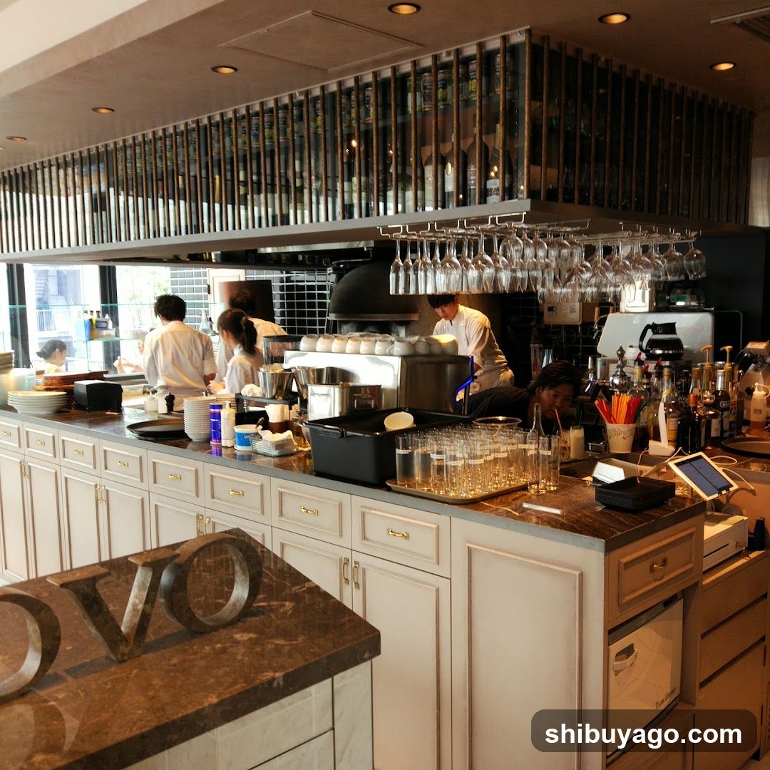 Restaurant Interior with Staff at Work