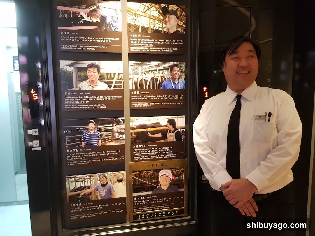 Staff Member Standing Next to Display Board