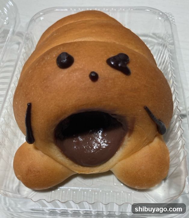 Cute Croissant Bun with Chocolate Filling