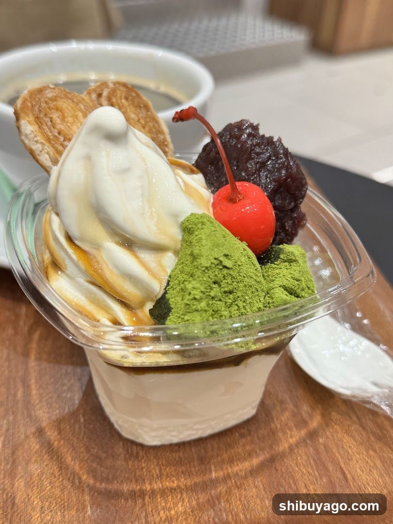 Matcha Dessert with Cherry and Cream