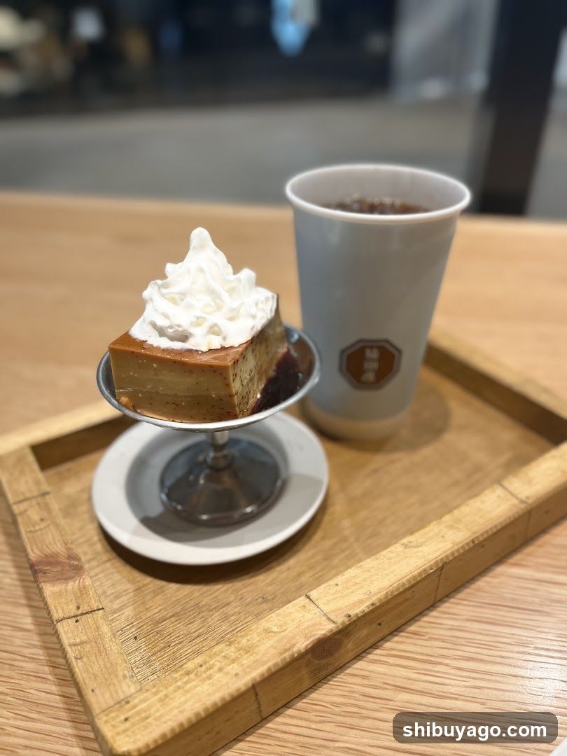 Coffee and Dessert on Wooden Tray