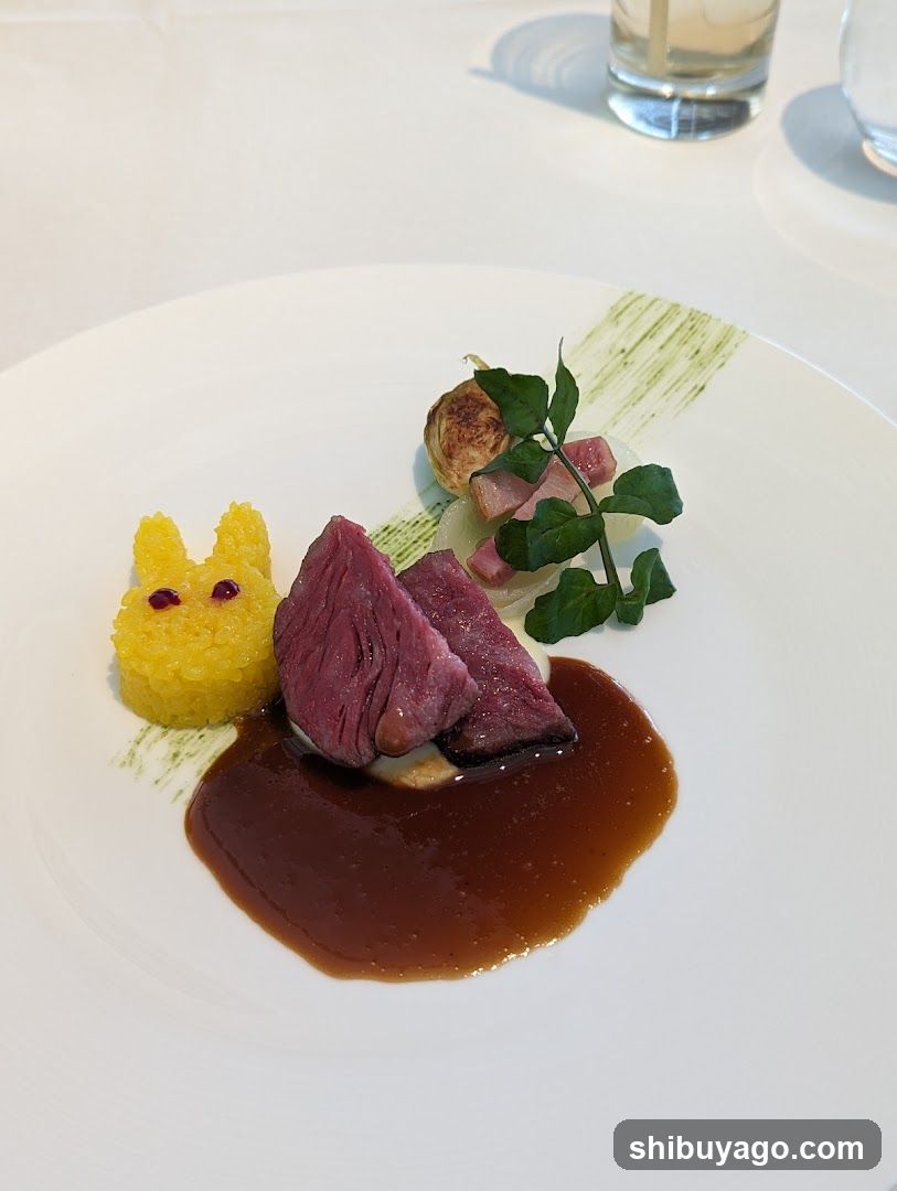 Elegant Plated Dish with Sauce and Garnish