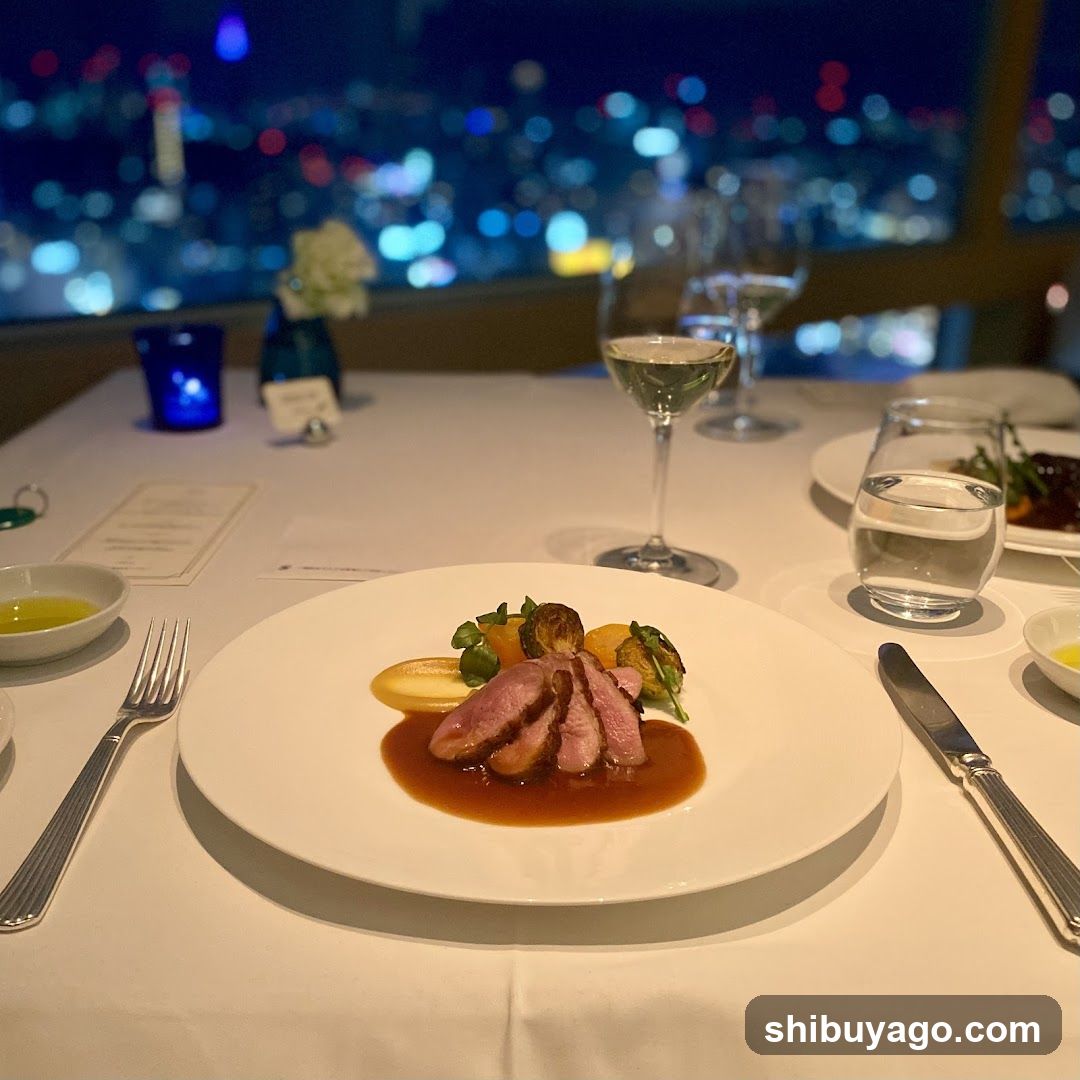 Dining at Night with City View