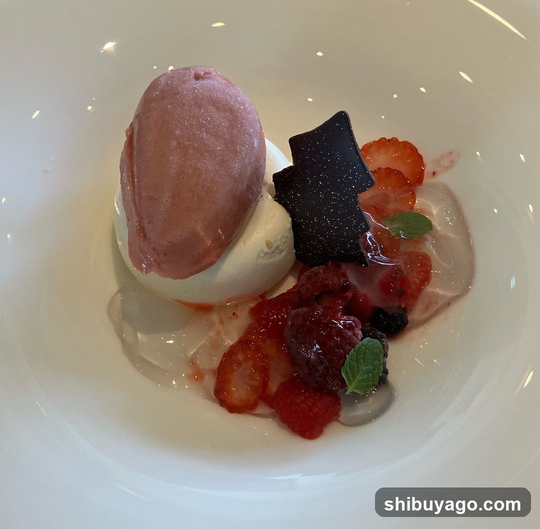 Dessert with Ice Cream and Berries