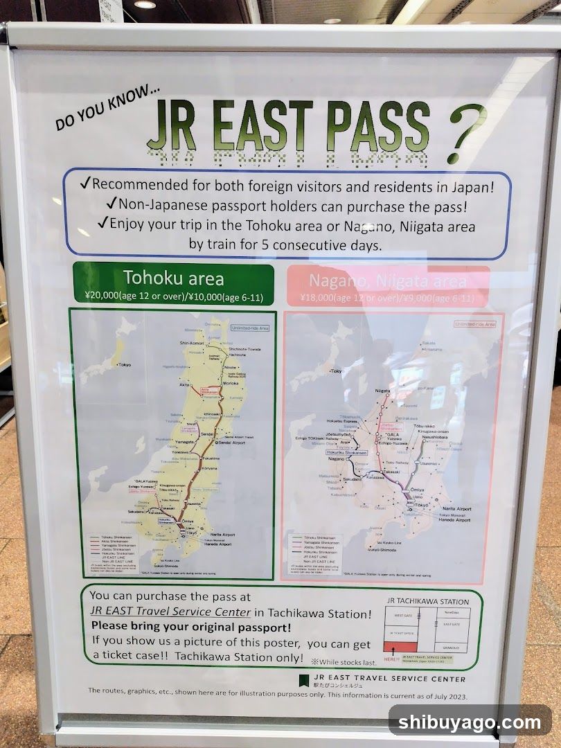 JR EAST PASS Information Board