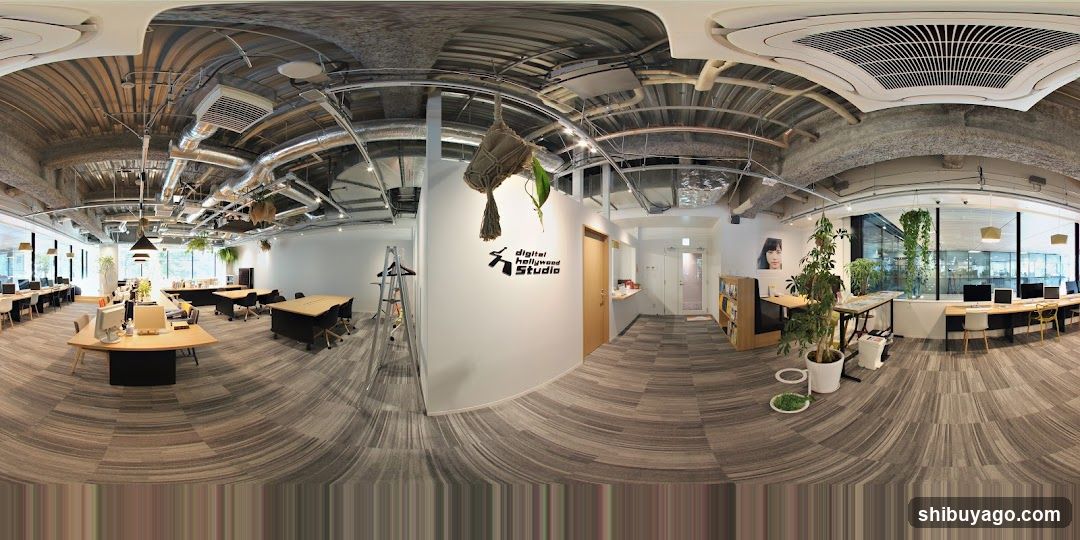 Office Interior with Open Plan Layout