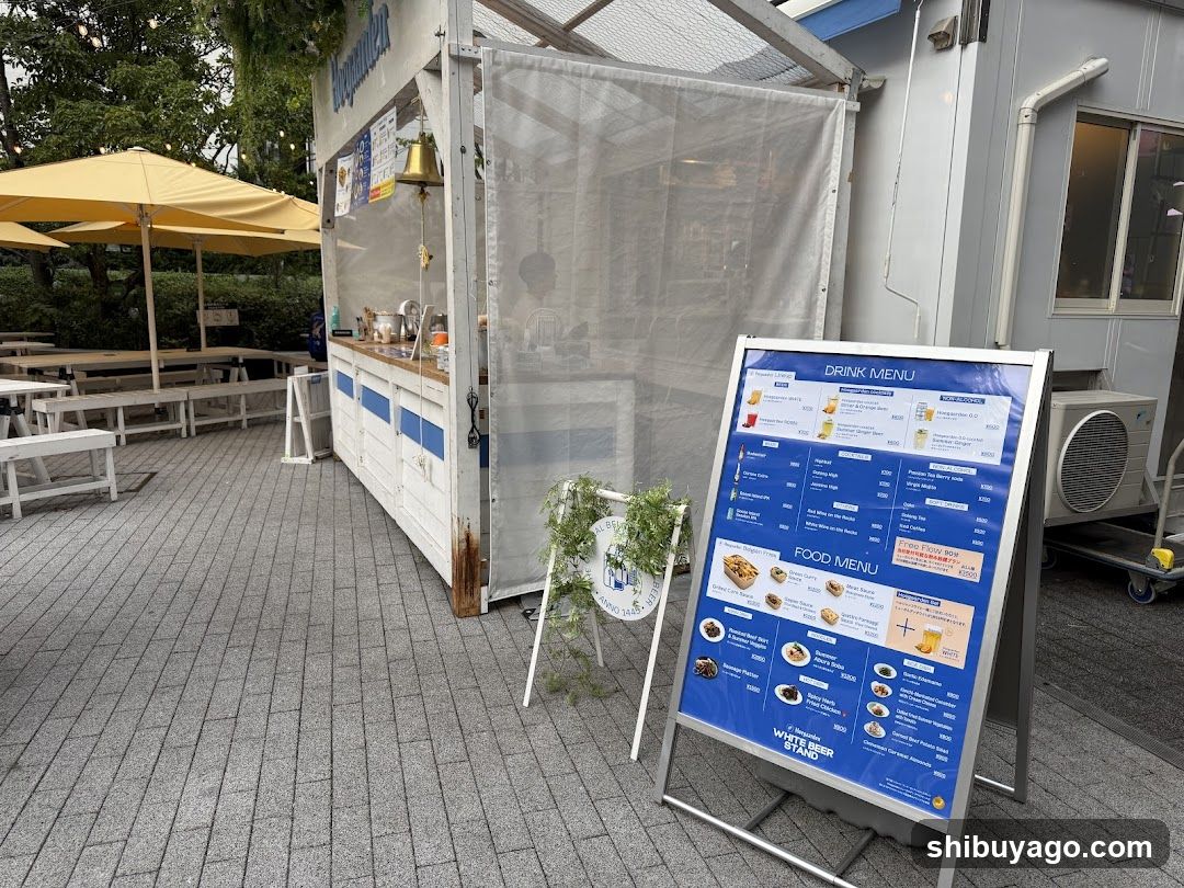Outdoor Food Stall with Menu Board