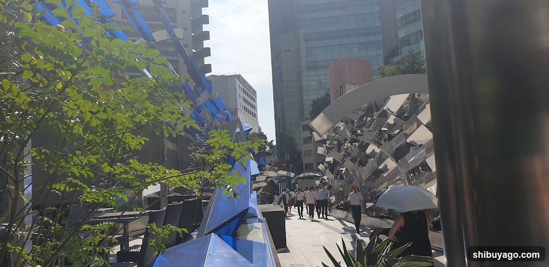 Urban Street Scene with Art Installations