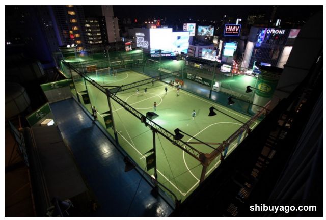 Nighttime Rooftop Football Field
