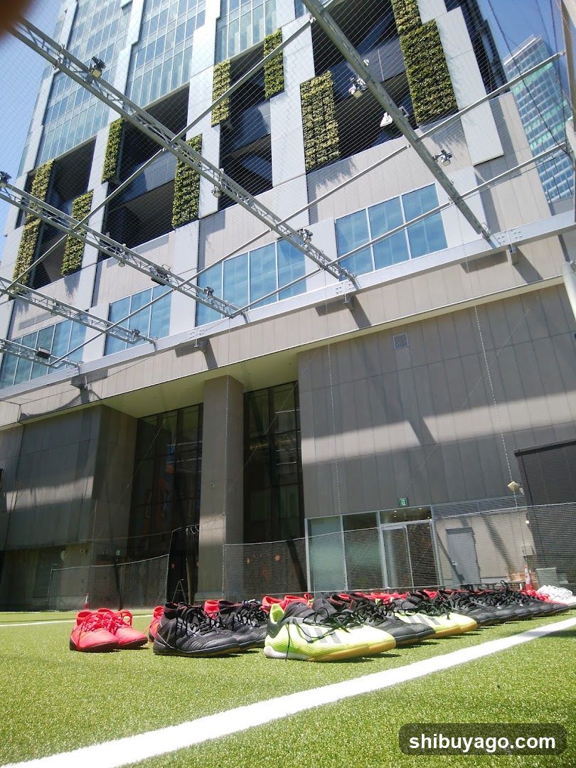 Shoes on Grass in Front of Building