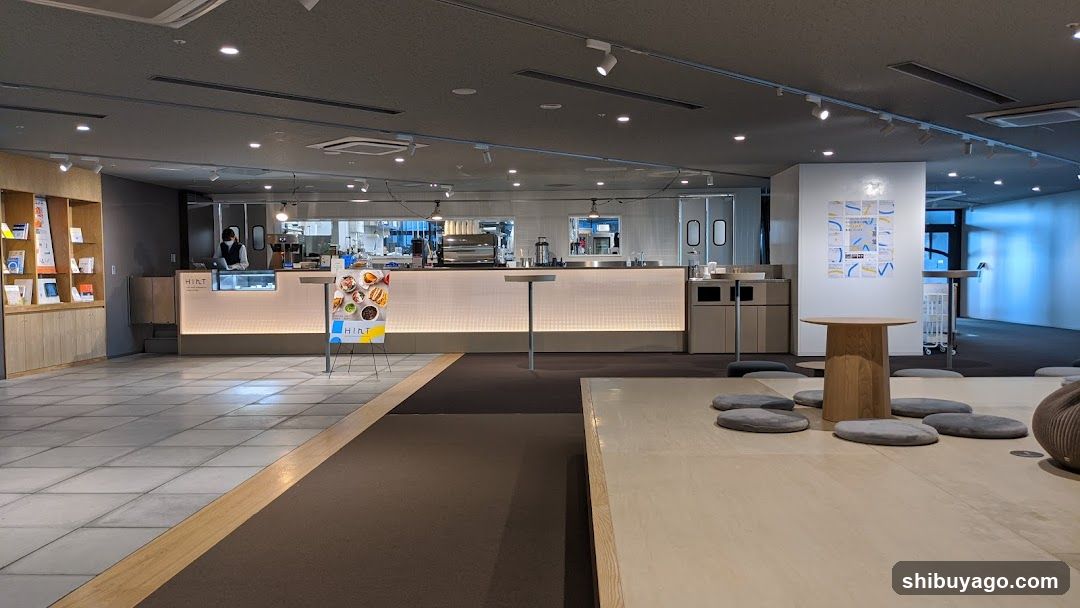 Interior of a modern cafe or food hall
