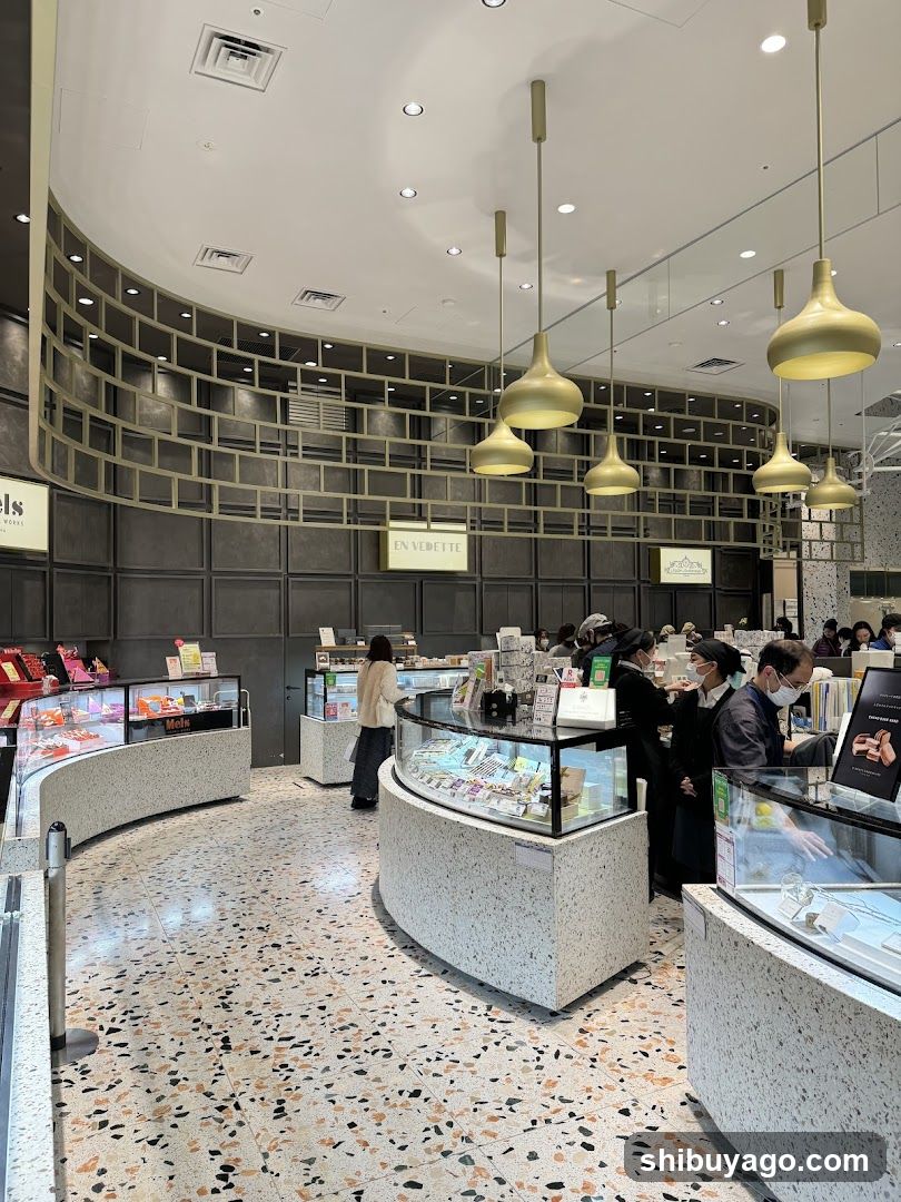 Interior of a modern bakery or confectionery shop