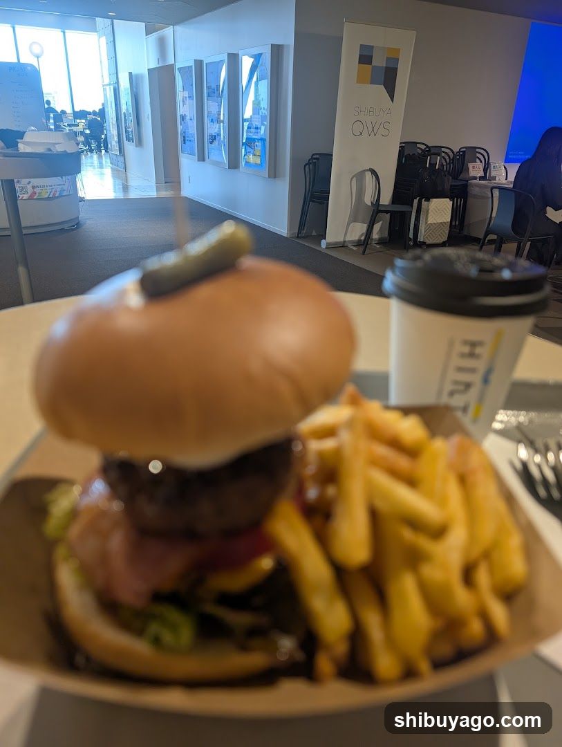 Burger and Fries at Shibuya QWS