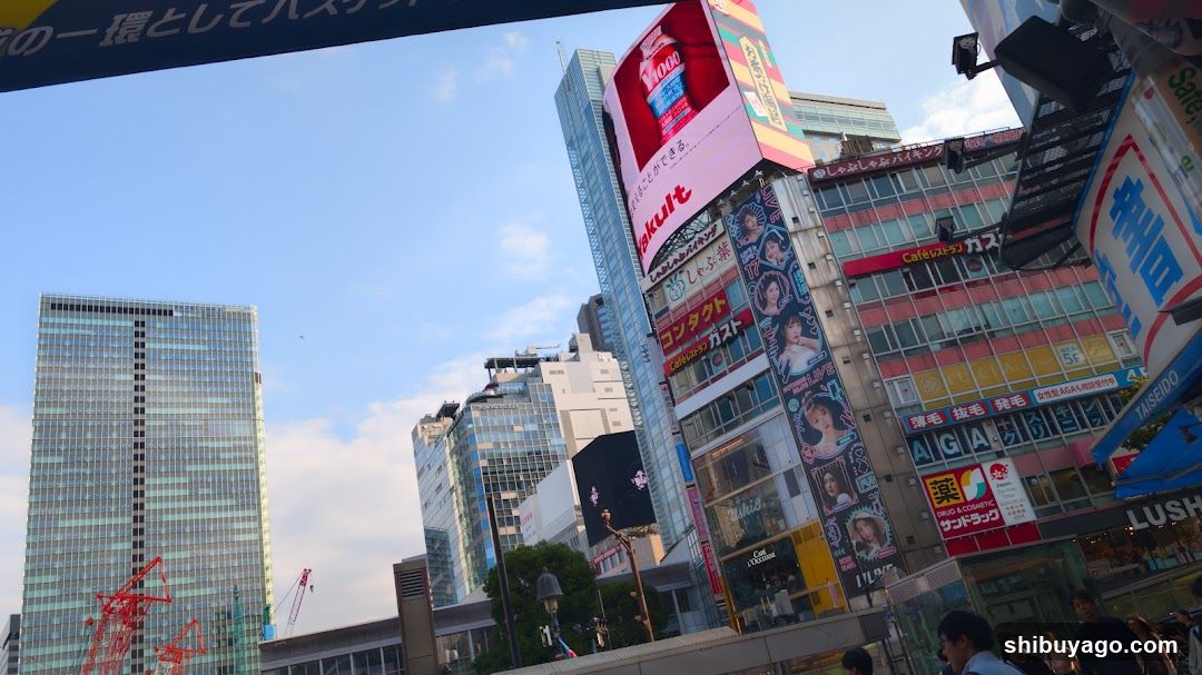 Urban Street Scene with Billboards and Buildings