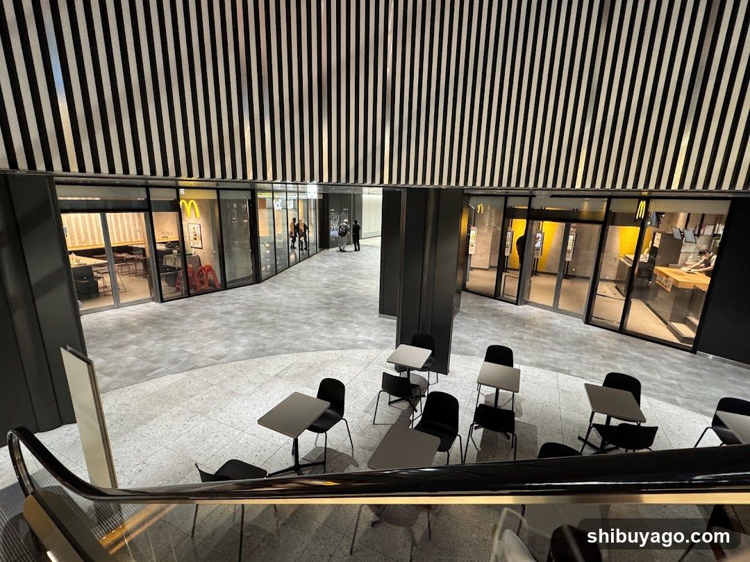 Modern Interior with Seating Area and Storefronts