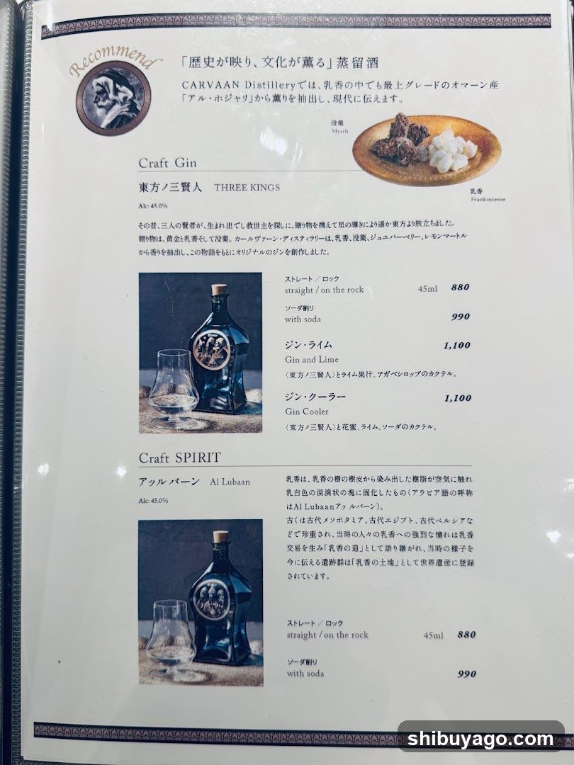 Al Lubaan - Craft Gin & Spirit Menu