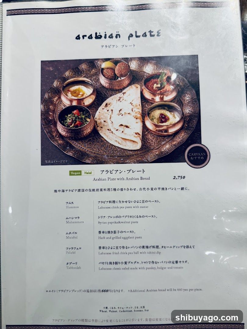 Arabian Plate Menu Page