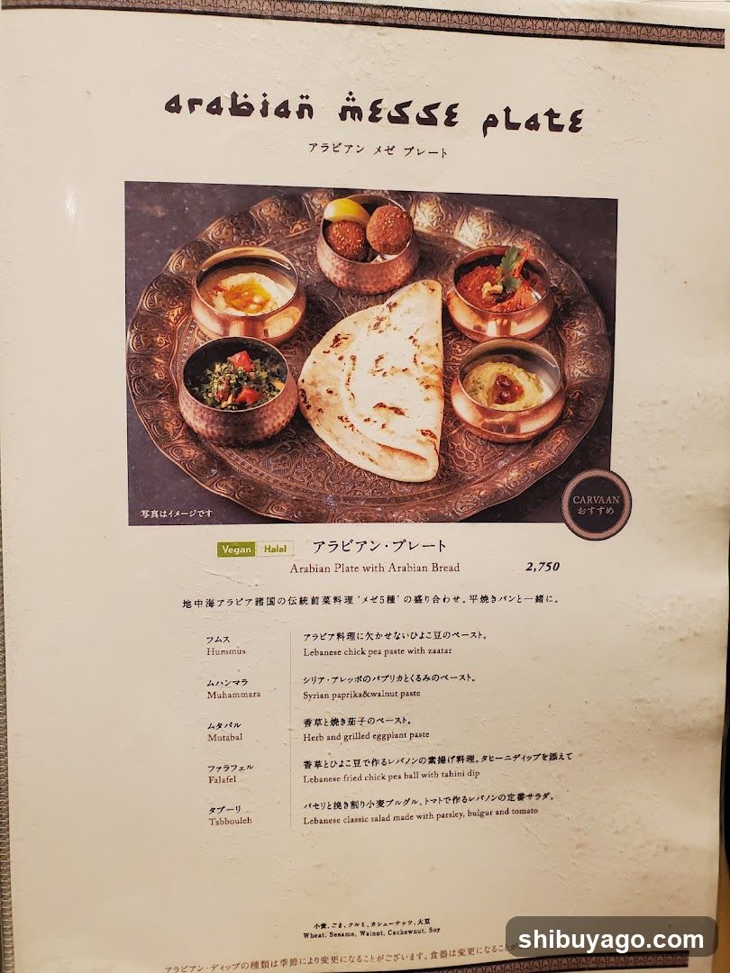 Arabian Mese Plate Menu Page