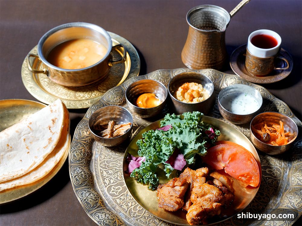 Traditional Middle Eastern Meal Spread