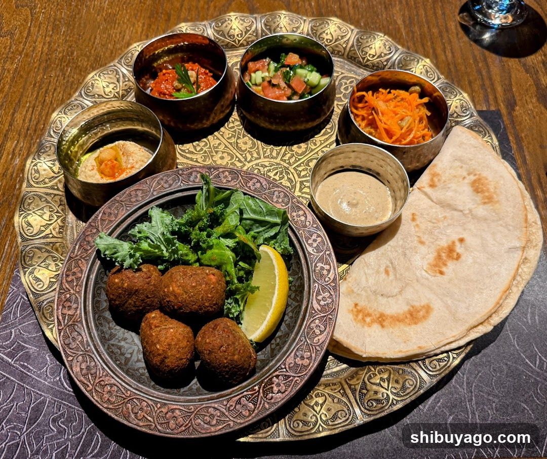 Mediterranean Platter with Falafel and Flatbread
