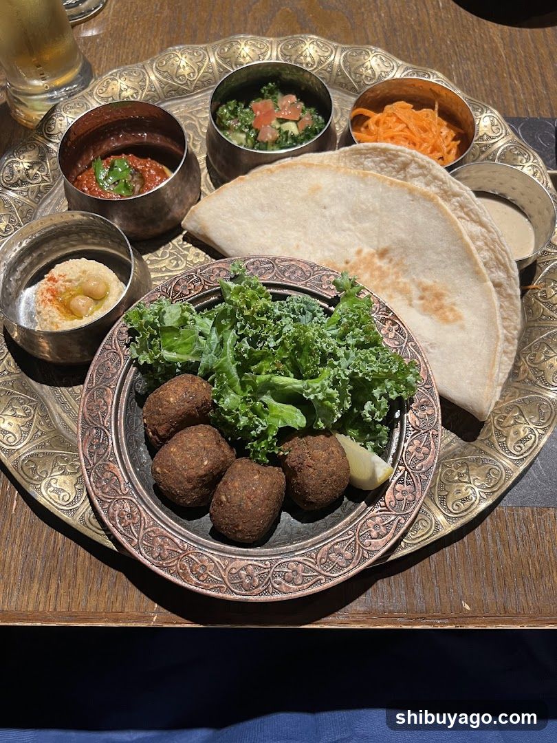 Mediterranean Platter with Falafel and Flatbread