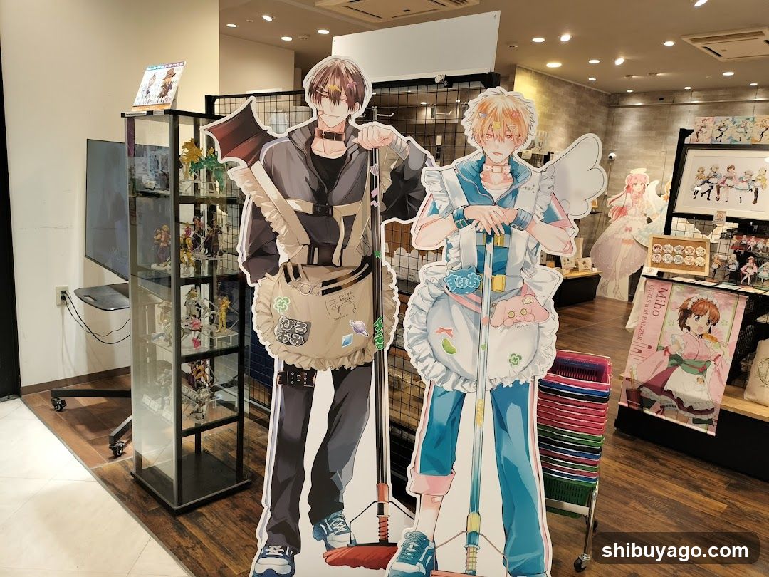 Anime Store Interior with Character Cutouts