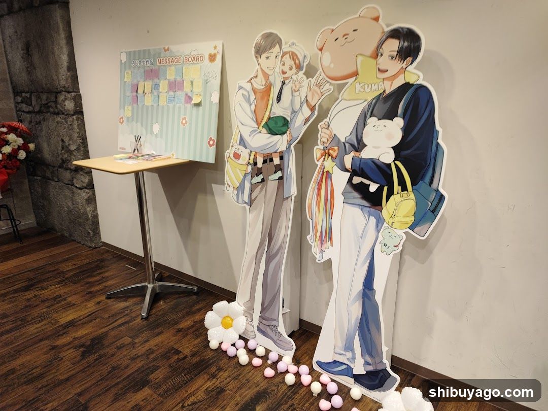 Anime Character Cutout Display with Message Board
