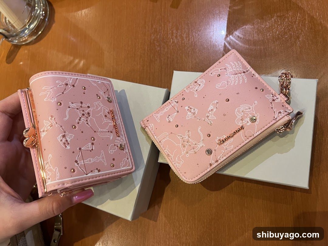 Zodiac-themed pink wallets