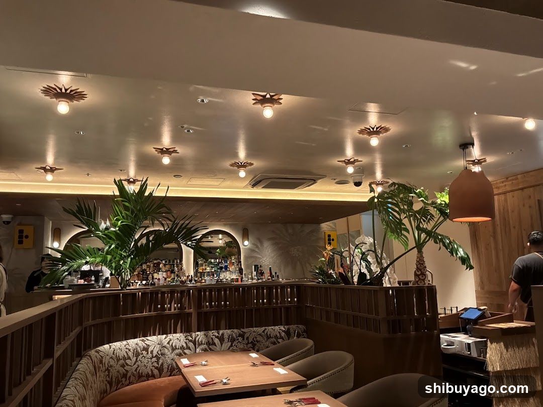Restaurant Interior with Tropical Decor