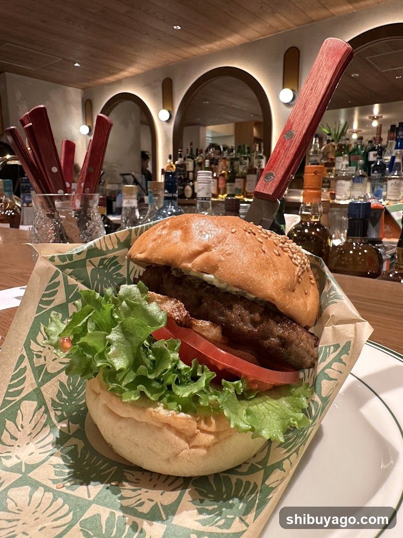 Burger with Knife and Fork