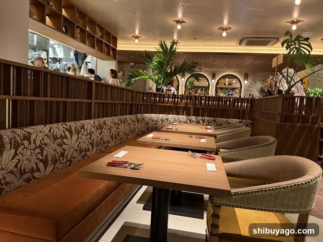 Restaurant Interior with Tropical Decor