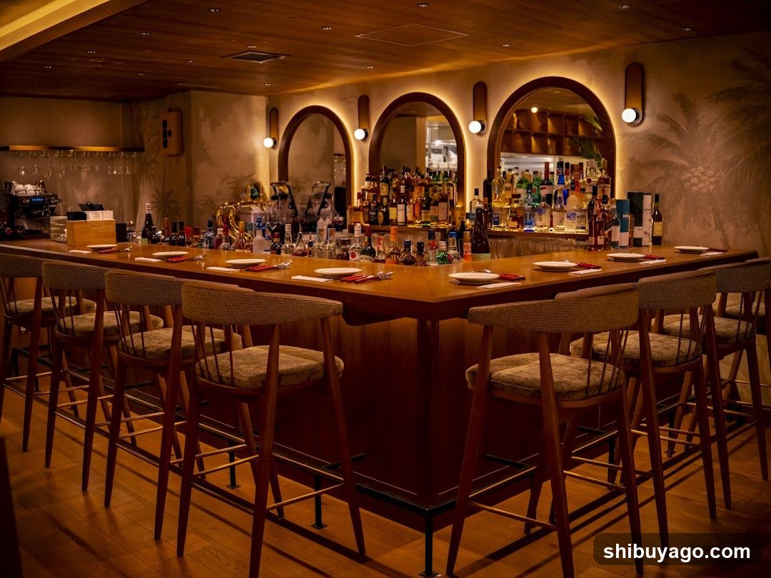 Bar Interior with Wooden Seating and Back Bar