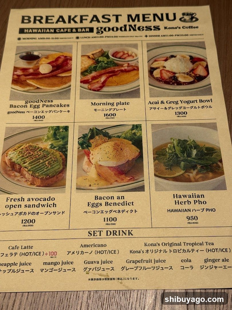 Breakfast Menu - goodNess Kona's Coffee