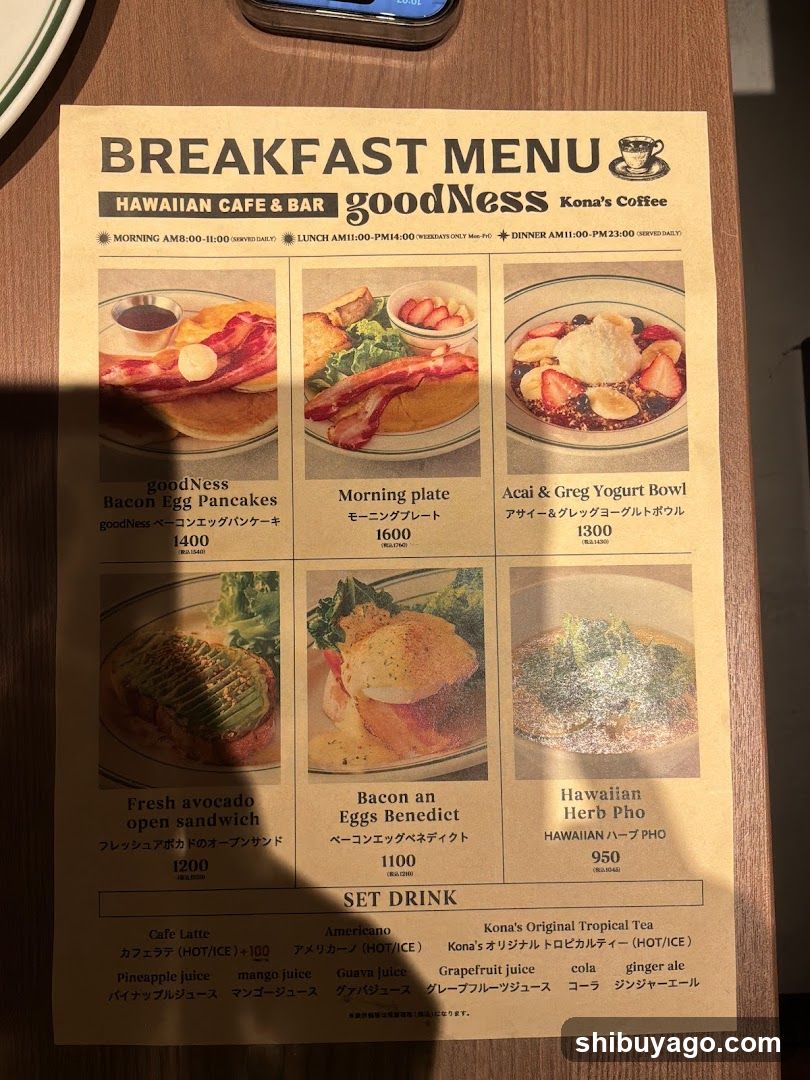 Breakfast Menu - goodNess Kona's Coffee