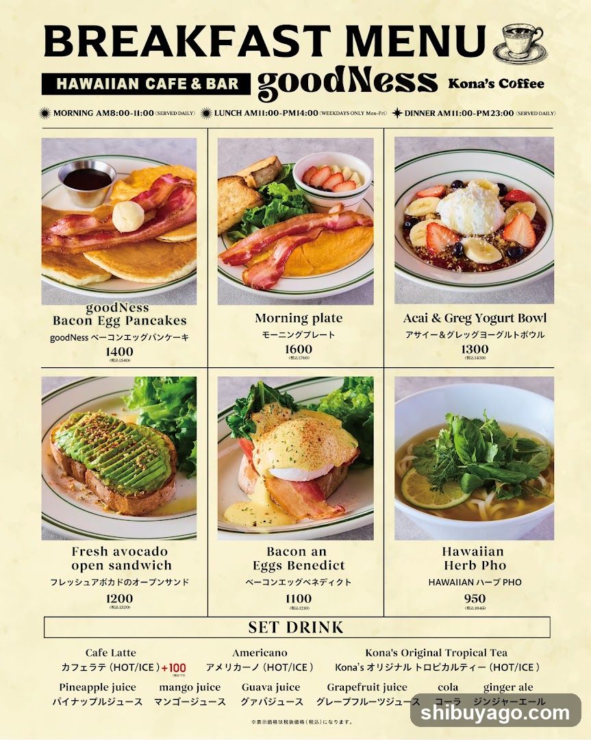 Breakfast Menu - goodNess Kona's Coffee