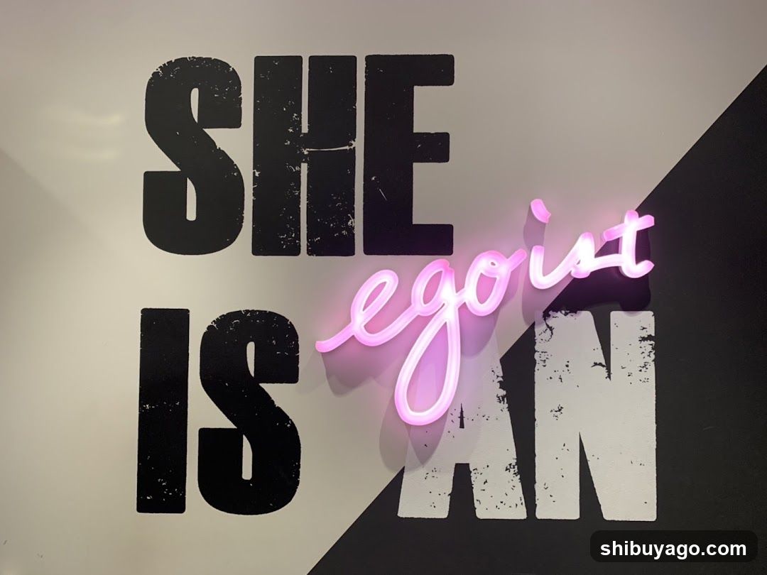 She is an egoist neon sign