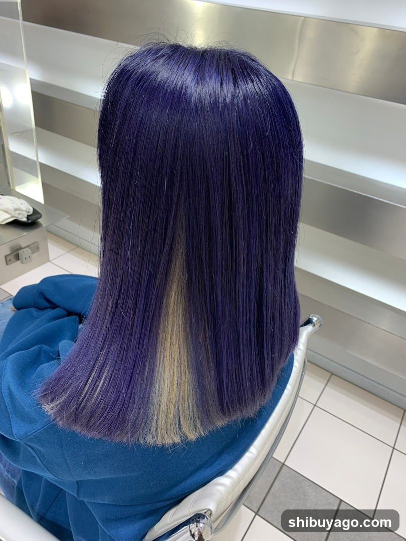 Purple Hair Color in Salon