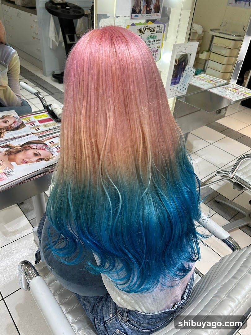 Hair Salon Interior with Colorful Hair