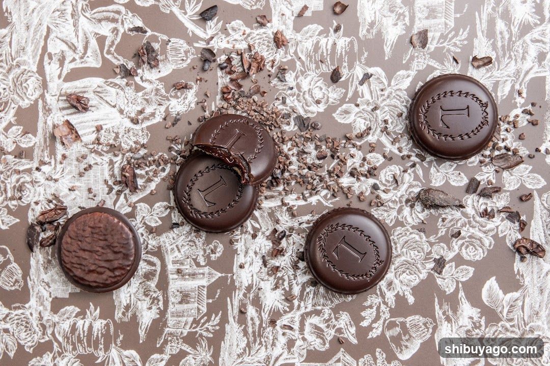 Chocolate Macarons with 'T' Embossing
