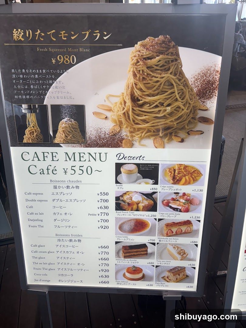 Cafe Menu - Fresh Squeezed Mont Blanc