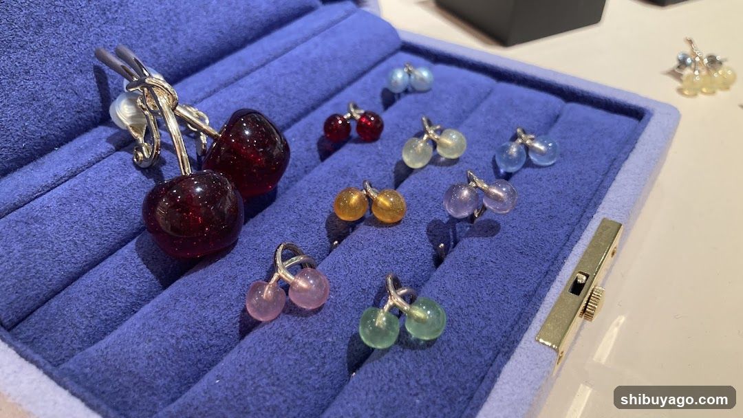 Cherry Stud Earrings Display