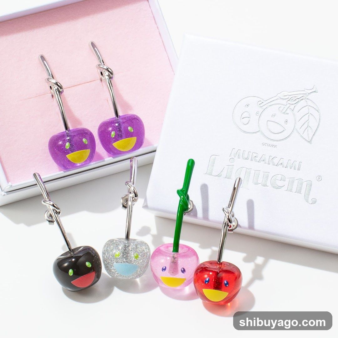 Murakami Liquem Cherry Earrings Display