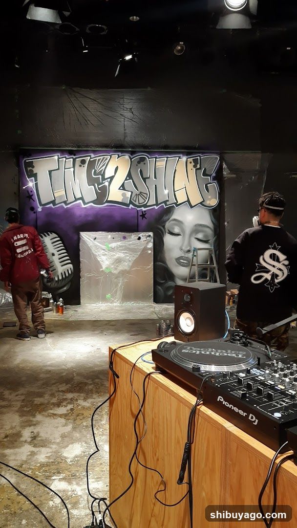 DJ Setup and Graffiti Art