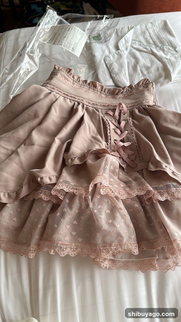 Pink Lace Skirt with Corset Detail