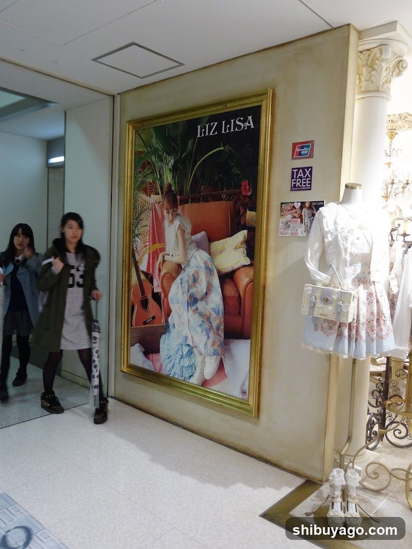 Interior Shop Display with Posters and Mannequins