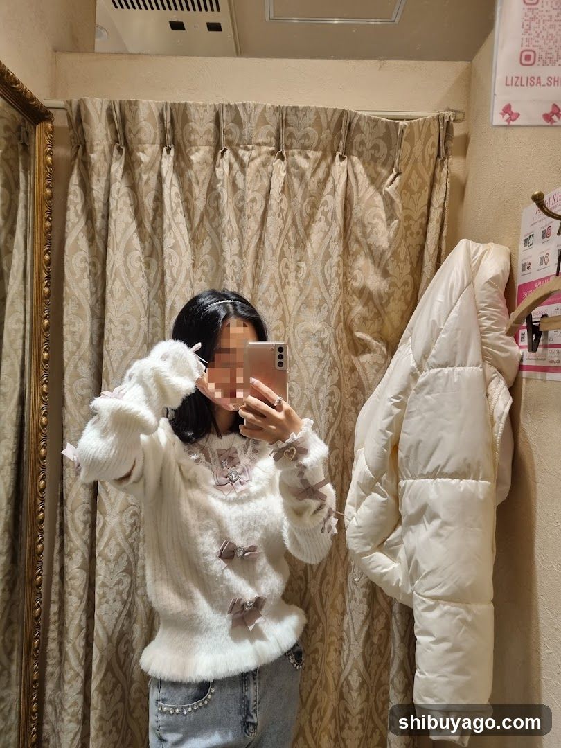 Mirror selfie in clothing store