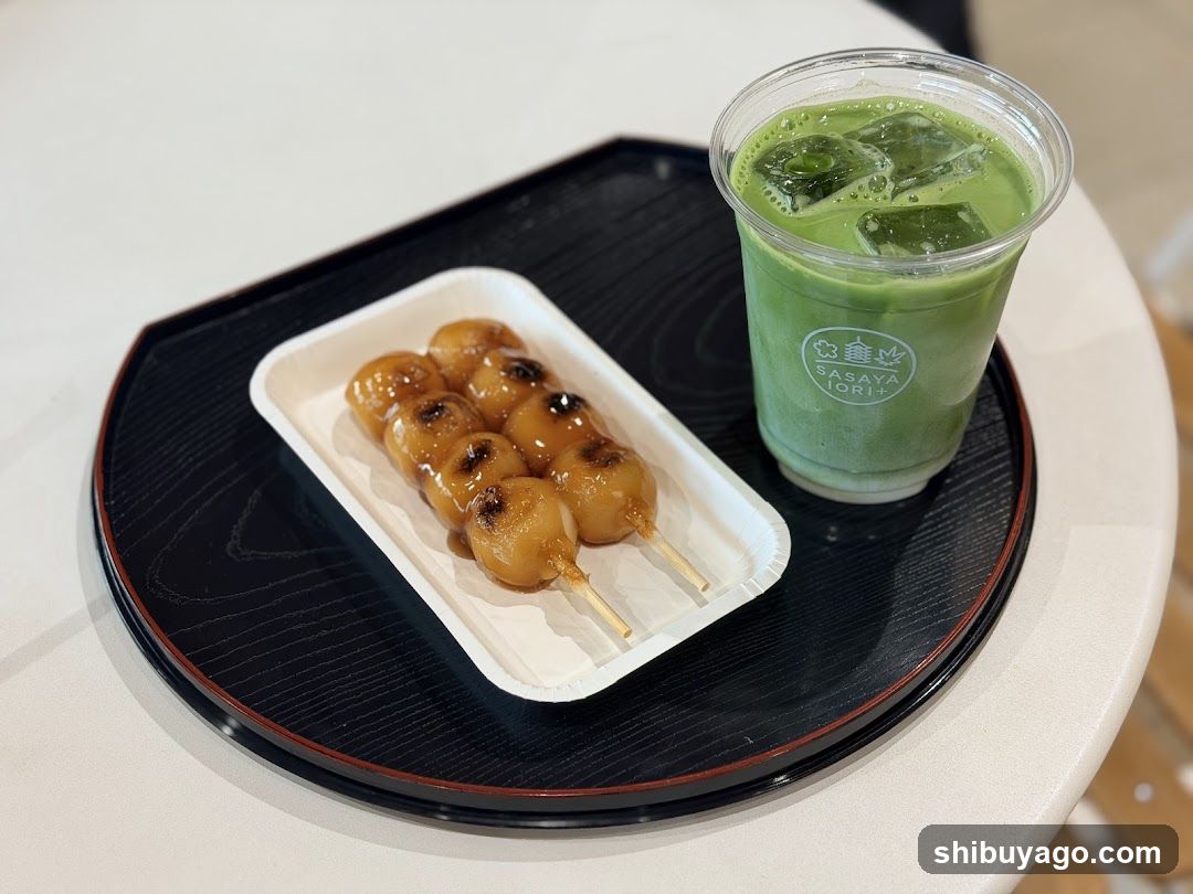 Matcha Drink and Dango Dessert