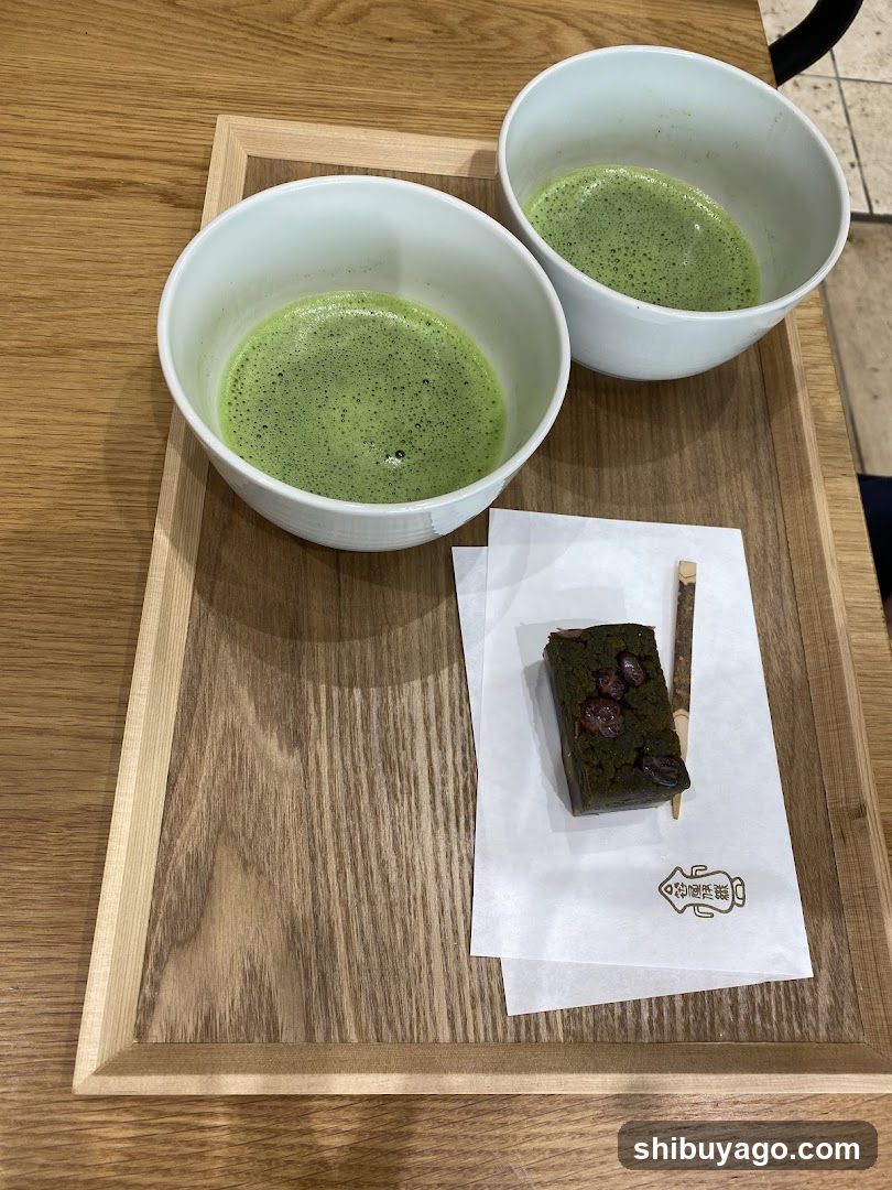 Matcha Latte and Dessert