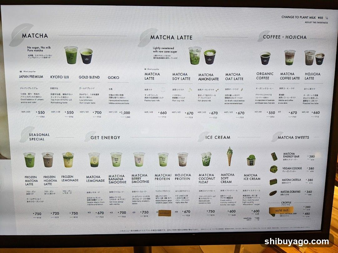 Matcha Latte Menu Board